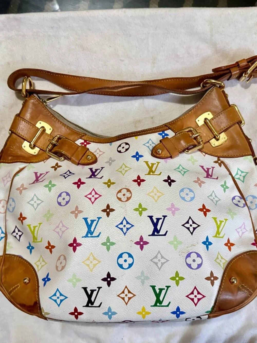 LOUIS VUITTON X MURAKAMI MULTICOLOR GRETA BAG ( 2008 Original)
